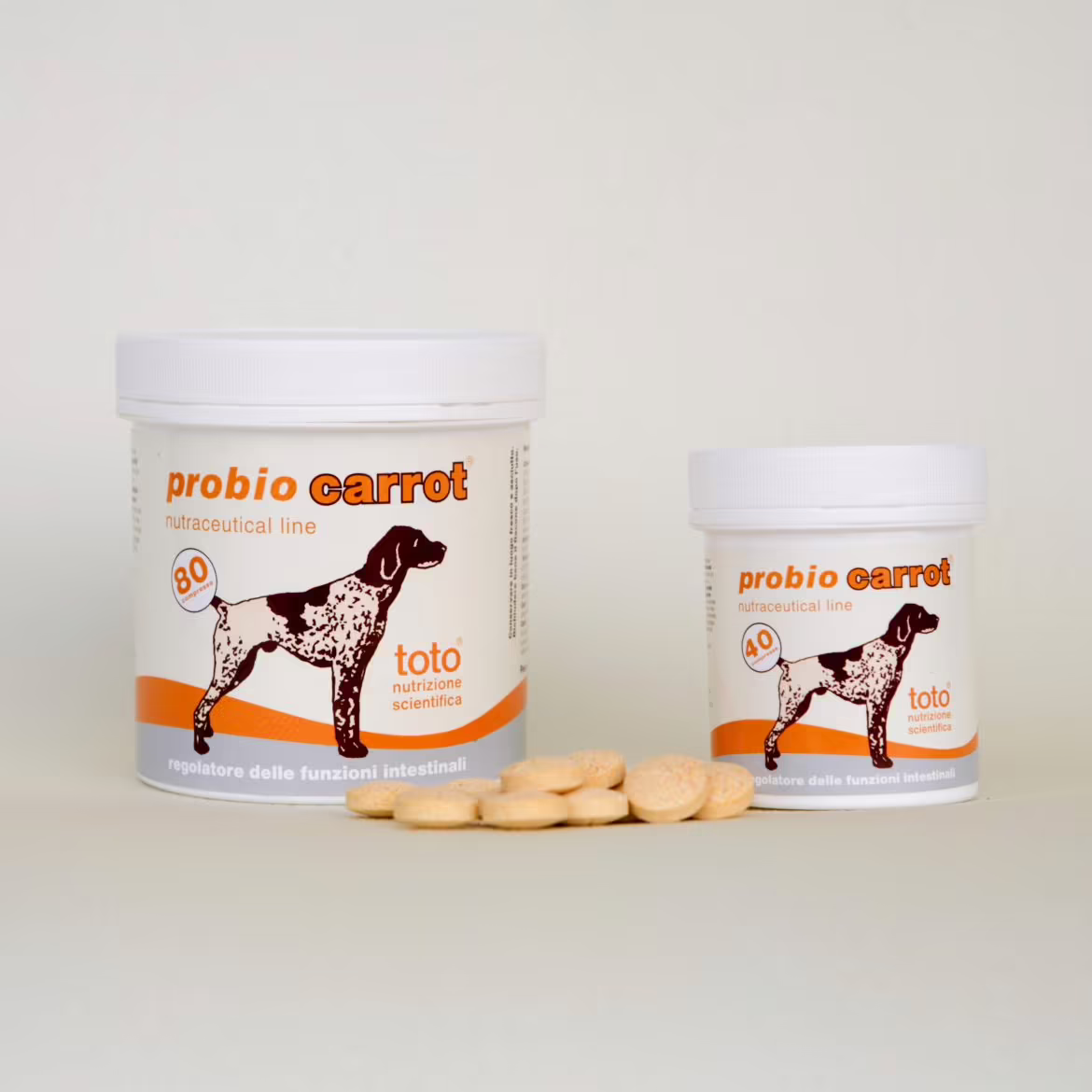 Toto Probio Carrot Integratore per Cane e Gatto - Confezione da 40 e 80 Compresse