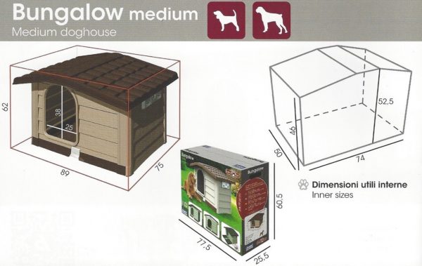 Cuccia per Cani da Esterno Bungalow Bama Pet - Dimensioni MISURA MEDIA