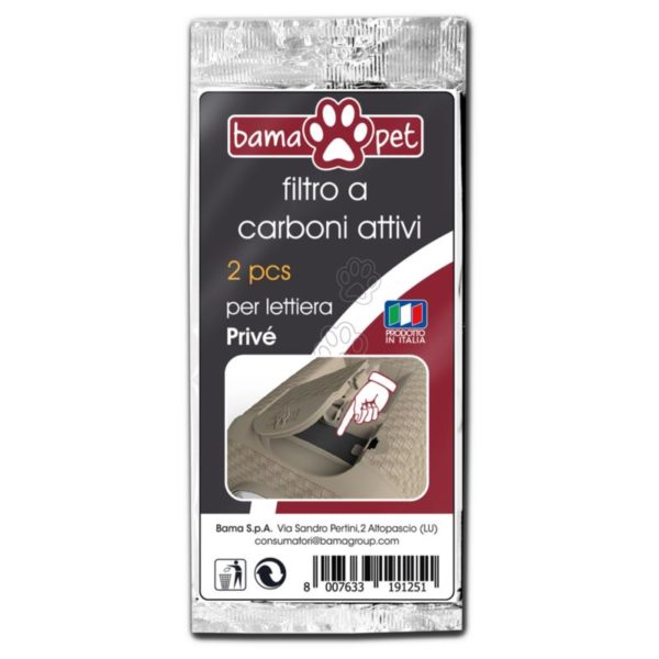 Bama Pet Set 2 Filtri Antiodore per Lettiera Privè