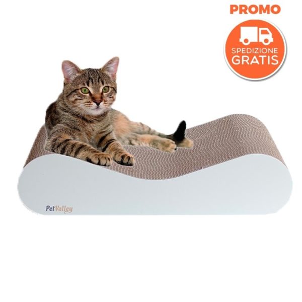 Tiragraffi per Gatti Petvalley in Cartone mod. Grattone Bianco - immagine 2