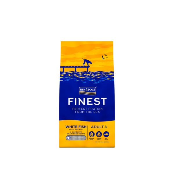 Sacco da 12 Kg - Fish4Dogs Finest Adult Ocean White Fish Pesce Bianco LARGE - immagine 4