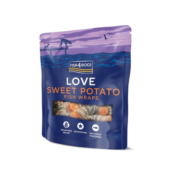 Fish4Dogs Love Sweet Potato Fish Wraps Premi per Cani 100 g - immagine 4