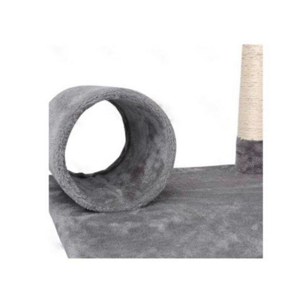 Albero Tiragraffi per Gatti Grigio 59x59x156 - tubo