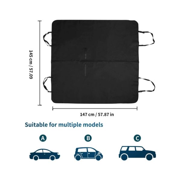 Copri Sedili Posteriori Auto Nero 147x145Cm - misure