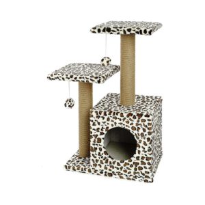 Albero Tiragraffi Leopardato Doppio 30x45xh.75cm
