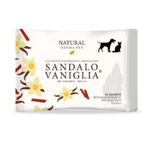 Derbe Salviette Detergenti per Cani Gatti e Cuccioli Sandalo & Vaniglia 100% Biodegradabili