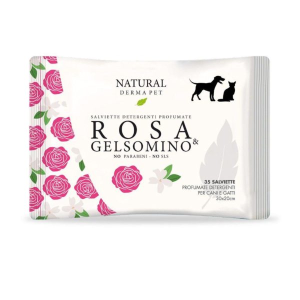 Derbe Salviette Detergenti per Cani Gatti e Cuccioli Rosa e Gelsomino