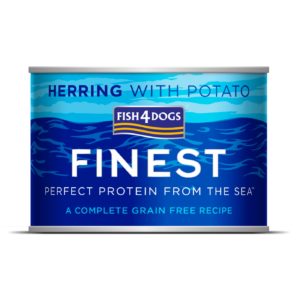 Fish4Dogs Finest Alimento Umido Completo per Cani Aringhe con Patate 185 g