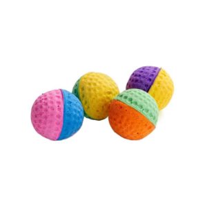 Pallina Giocattolo per Gatti in Spugna D.4cm Colori Misti