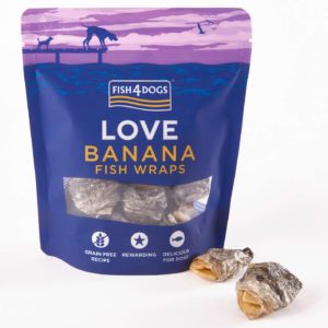 Fish4Dogs Banana Fish Wraps Premi per Cani