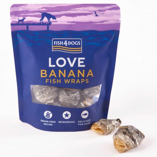 Fish4Dogs Banana Fish Wraps Premi per Cani