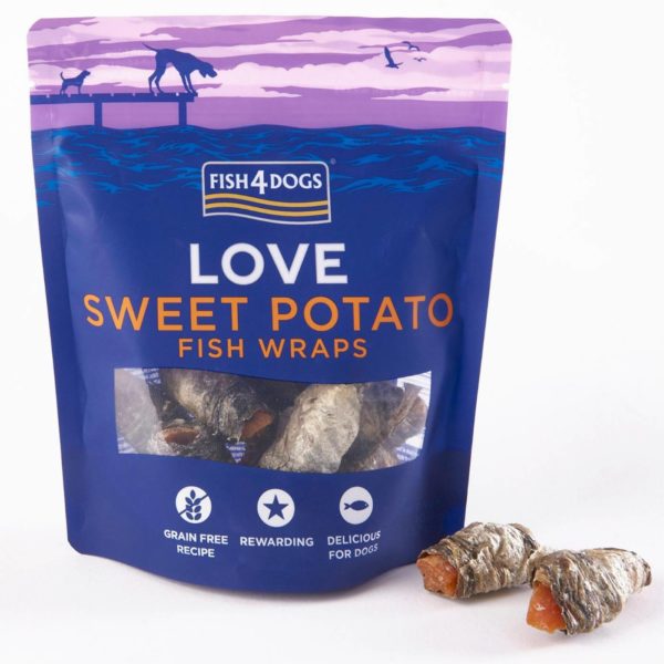 Fish4Dogs Sweet Potato Fish Wraps Premi per Cani