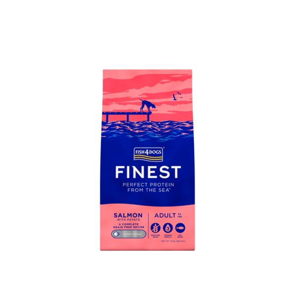2x12Kg - Fish4Dogs Finest Salmon Complete Adult Regular - Sacco da 12Kg
