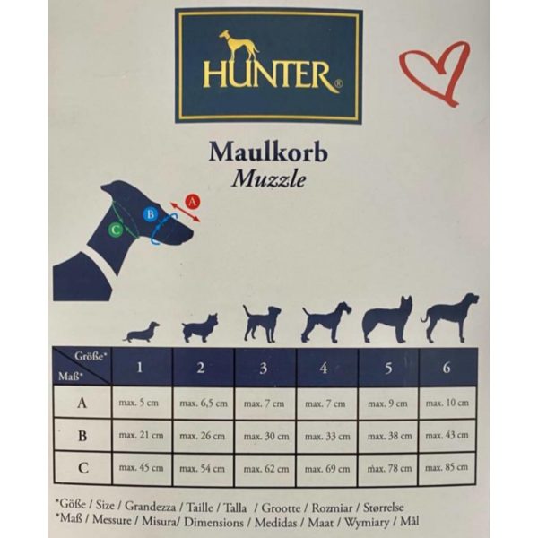 Hunter Museruola Albury per Cani Nera - Misure