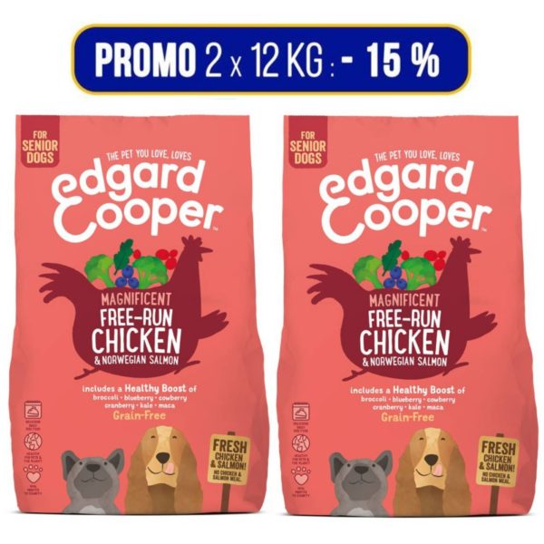 Edgard & Cooper Pollo e Salmone Grain Free per Cani Senior - Promo 2x15kg