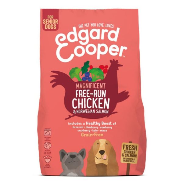PROMO 2 x 12 Kg CROCCHETTA GRANDE L - Edgard & Cooper Pollo e Salmone Grain Free per Cani Senior - immagine 3