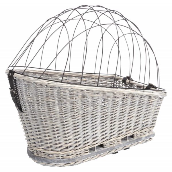 Trixie Cesto Posteriore Bici Vimini Grigio 35x49x55cm - Lato destro