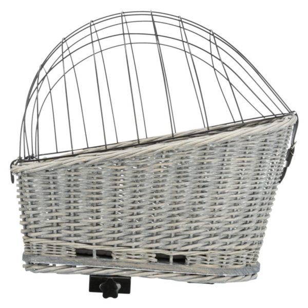 Trixie Cesto Posteriore Bici Vimini Grigio 35x49x55cm - Lato sinistro