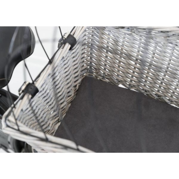 Trixie Cesto Posteriore Bici Vimini Grigio 35x49x55cm - Interno cestino