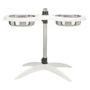 Trixie Bar Alzaciotole per Cani in Melamina/Acciaio Inox 2x1,6L/d.21cm - Regolazione altezza A