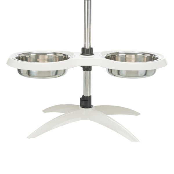 Trixie Bar Alzaciotole per Cani in Melamina/Acciaio Inox 2x1,6L/d.21cm - Regolazione altezza B