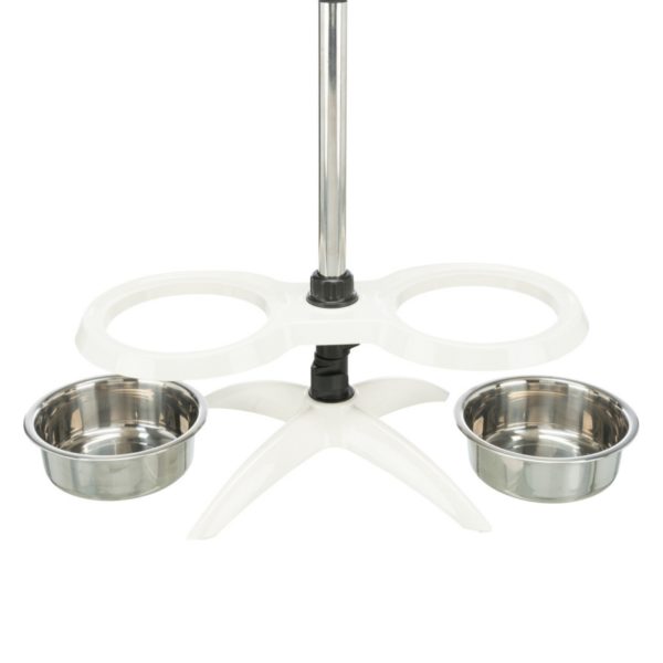 Trixie Bar Alzaciotole per Cani in Melamina/Acciaio Inox 2x1,6L/d.21cm - Supporto e ciotole