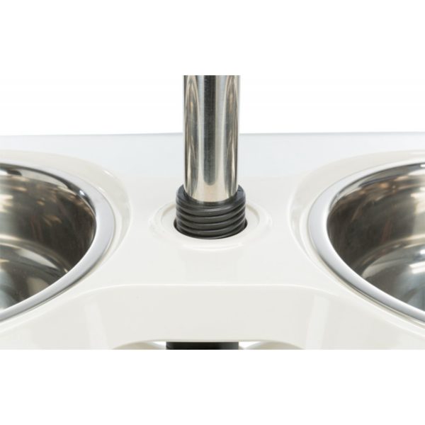 Trixie Bar Alzaciotole per Cani in Melamina/Acciaio Inox 2x1,6L/d.21cm - Base ciotole regolabile