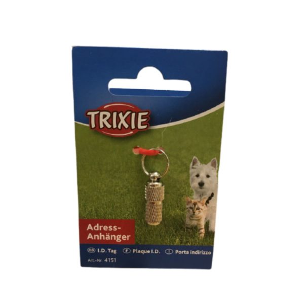 Trixie Porta Indirizzo in Metallo Cromato Piccolo per Gatti - Confezione
