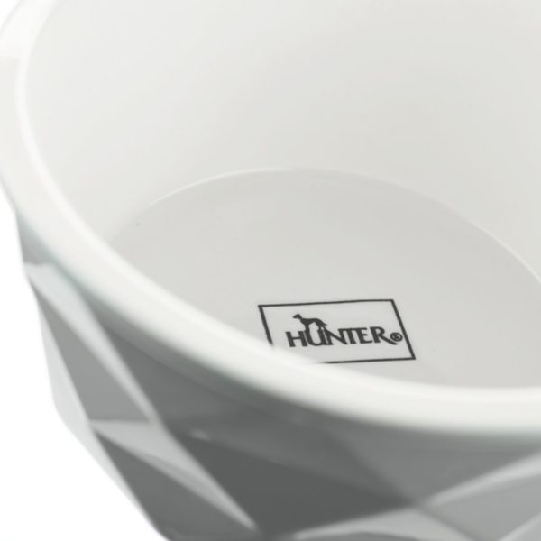 Hunter Ciotola in Ceramica Eiby per Animali Grigia - Interno con Logo Hunter