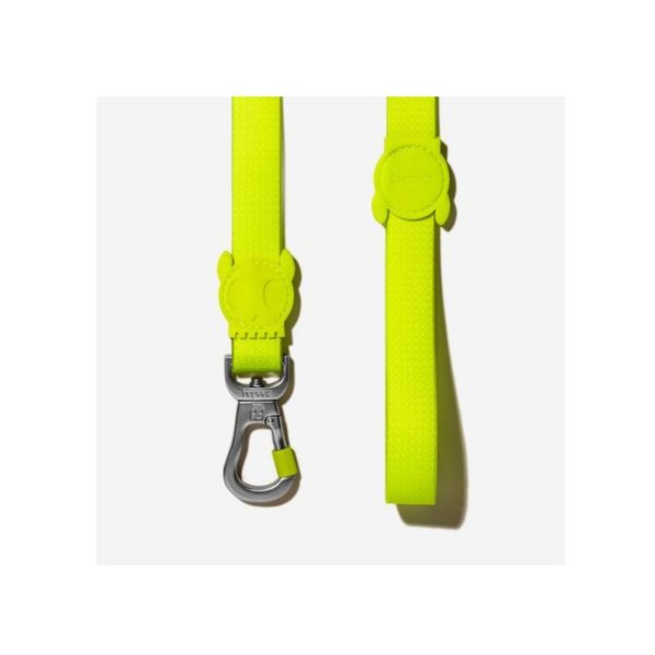 Zee.Dog Guinzaglio Fisso Linea Neopro Lime - Dettaglio moschettone e maniglia.