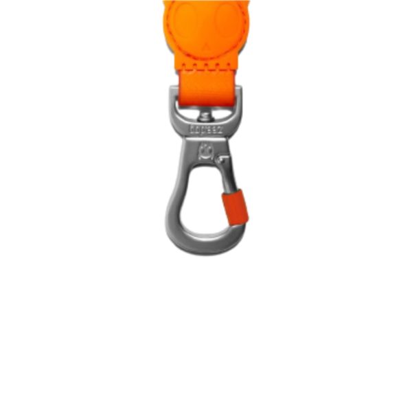 Zee.Dog Guinzaglio Fisso Linea Neopro Tangerine - Moschettone con chiusura a vite