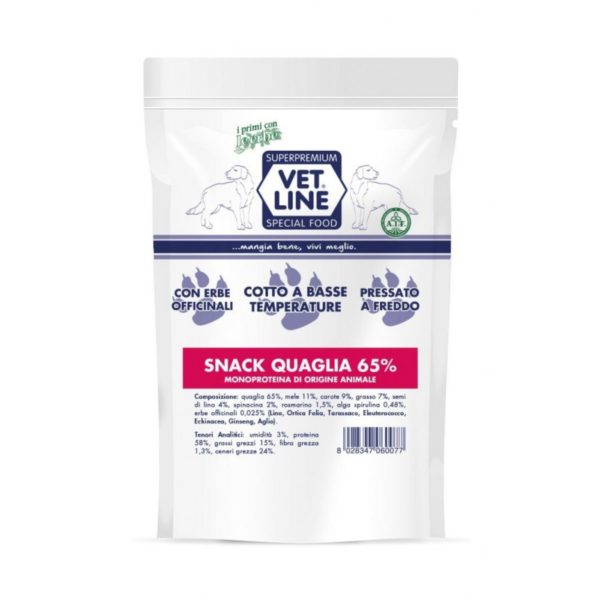 Vet Line Box Snack Confezioni Miste 10 Pezzi x 80g - Snack quaglia composizione
