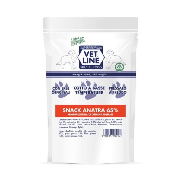 Vet Line Box Snack Confezioni Miste 10 Pezzi x 80g - Snack anatra composizione