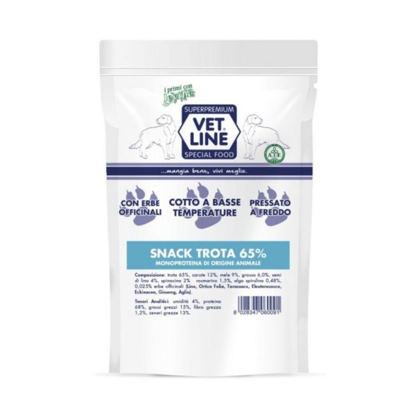 Vet Line Box Snack Confezioni Miste 10 Pezzi x 80g - Snack trota composizione
