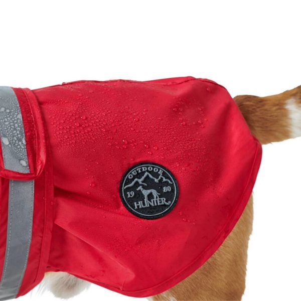 Hunter Impermeabile per Cani Uppsala Rain Rosso - Elemento riflettente