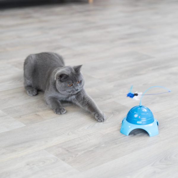 Trixie Gioco Catch Me ø 15x21cm per Gatti in Platica con Telecomando - Gioco in funzione