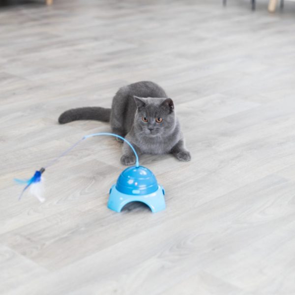 Trixie Gioco Catch Me ø 15x21cm per Gatti in Platica con Telecomando - Gioco in funzione con gatto