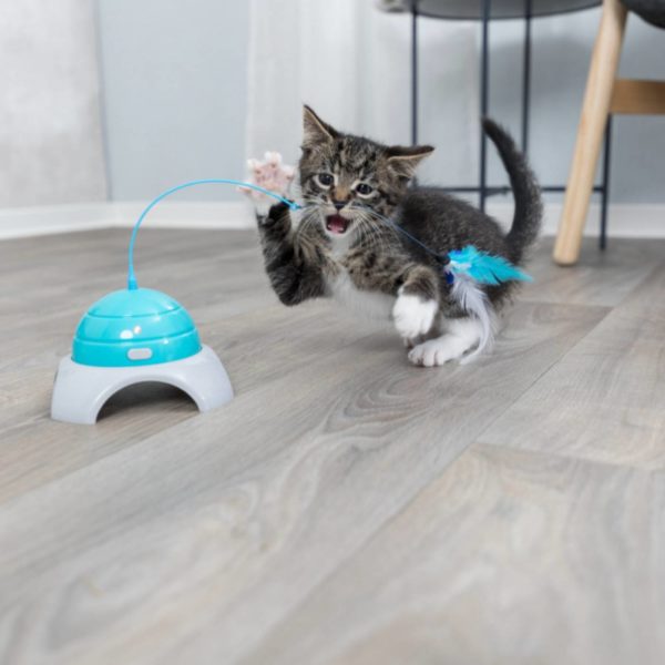 Trixie Gioco Catch Me ø 15x21cm per Gatti in Platica con Telecomando - Gioco in funzione con gatto 4