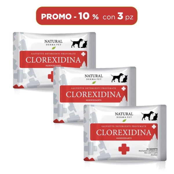 Derbe Salviette Clorexidina per Cani Gatti e Cuccioli 3 Pz