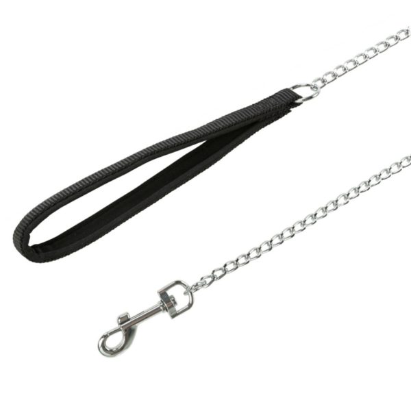 Trixie Guinzaglio Catena con Maniglia in Nylon lunghezza 1,1mt/2mm Nero - Maniglia in nylon e moschettone