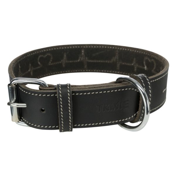 Trixie Collare per Cani Rustic "Heartbeat" Nero