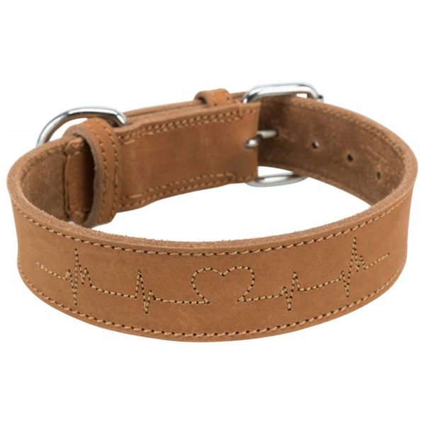 Trixie Collare per Cani Rustic "Heartbeat" Marrone - Panoramica