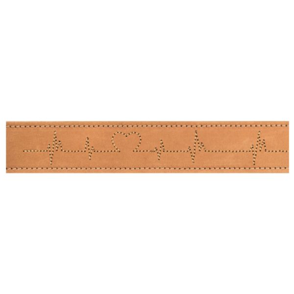 Trixie Collare per Cani Rustic "Heartbeat" Marrone - Cucitura di decoro