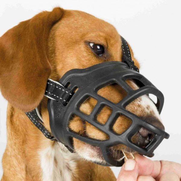 Trixie Museruola Flex Muzzle in Gomma per Cani - Possibilità di bere e mangiare leccornie senza problemi
