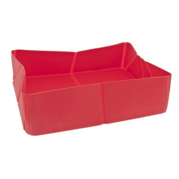 Ferribiella Lettiera Pieghevole da Viaggio per Gatti in Silicone 37x28xh.10cm Rossa - Lettiera