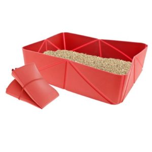 Ferribiella Lettiera Pieghevole da Viaggio per Gatti in Silicone 37x28xh.10cm Rossa