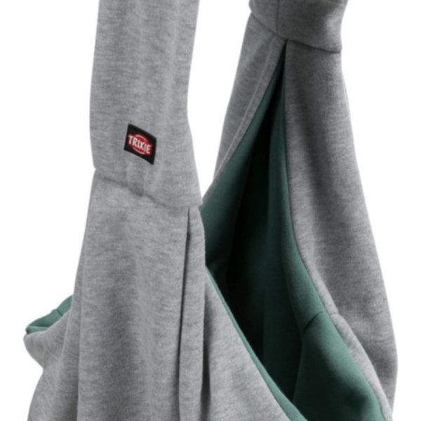 Trixie Borsa frontale Soft Junior Grigio/Menta per Cuccioli e Cani Max 5Kg di Peso - Apertura superiore