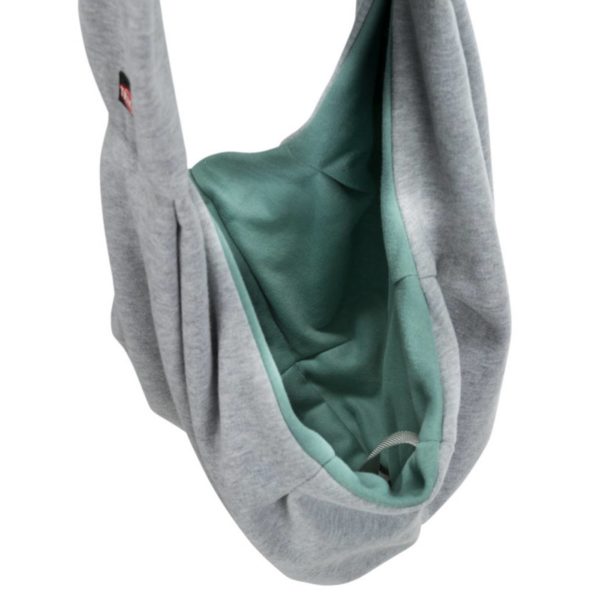 Trixie Borsa frontale Soft Junior Grigio/Menta per Cuccioli e Cani Max 5Kg di Peso - Interno borsa