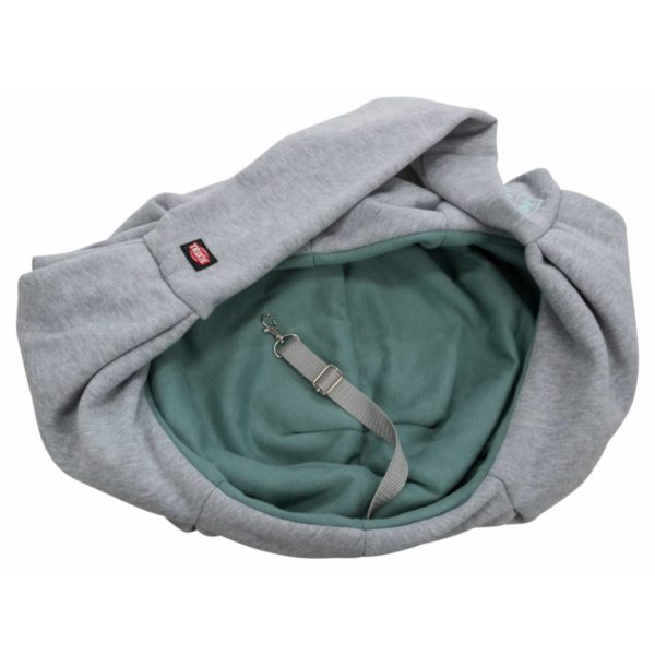 Trixie Borsa frontale Soft Junior Grigio/Menta per Cuccioli e Cani Max 5Kg di Peso - Panoramica interno borsa