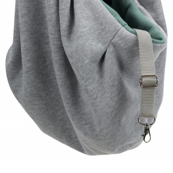 Trixie Borsa frontale Soft Junior Grigio/Menta per Cuccioli e Cani Max 5Kg di Peso - Guinzaglio corto all'interno